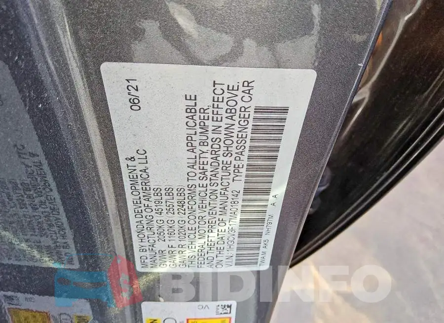 1HGCV3F17MA018142 Photo# 12