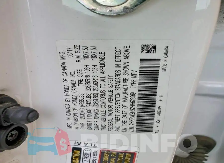 2HKRW2H92HH625969 Photo# 12