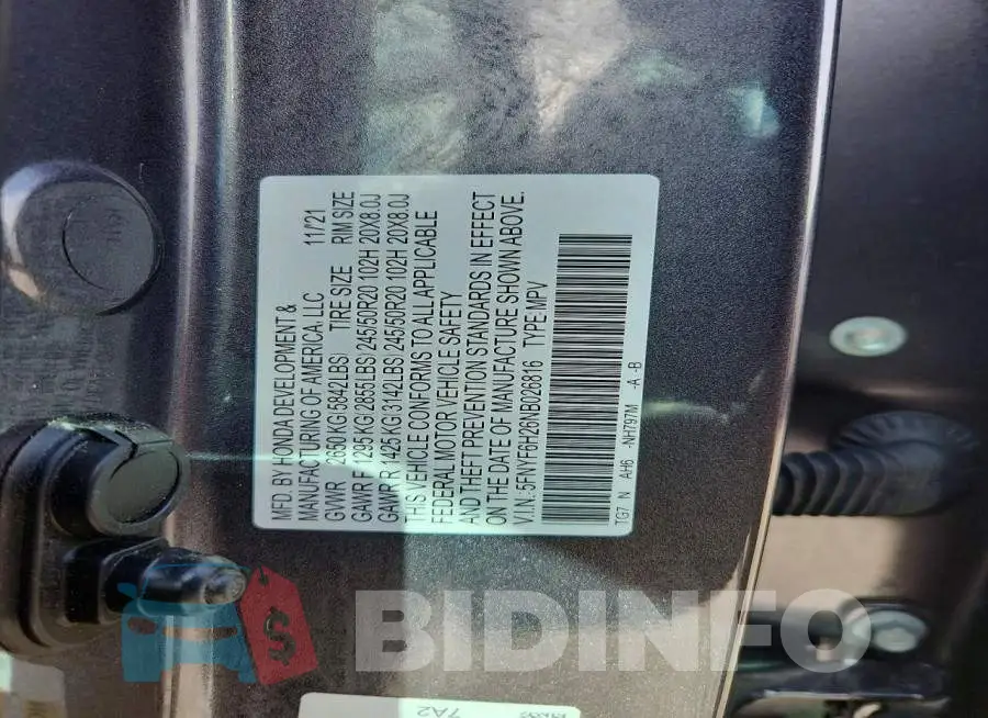 5FNYF6H26NB026816 Photo# 13