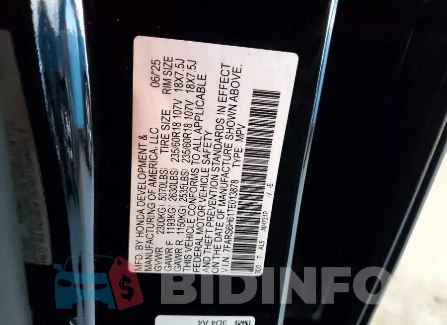 7FARS6H61TE013878 Photo# 14