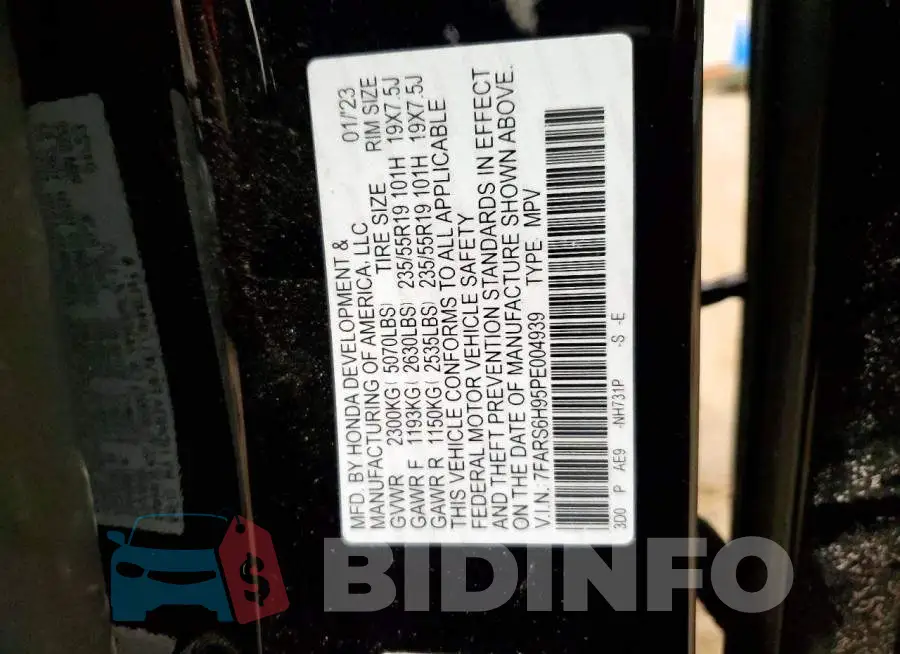7FARS6H95PE004939 Photo# 13