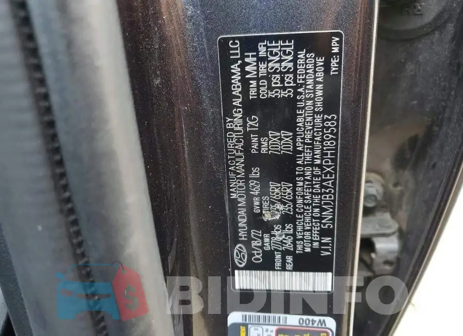 5NMJB3AEXPH189583 Photo# 13