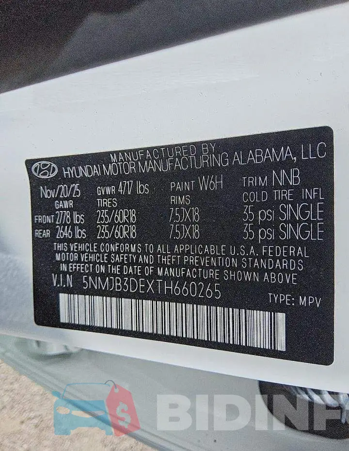 5NMJB3DEXTH660265 Photo# 13