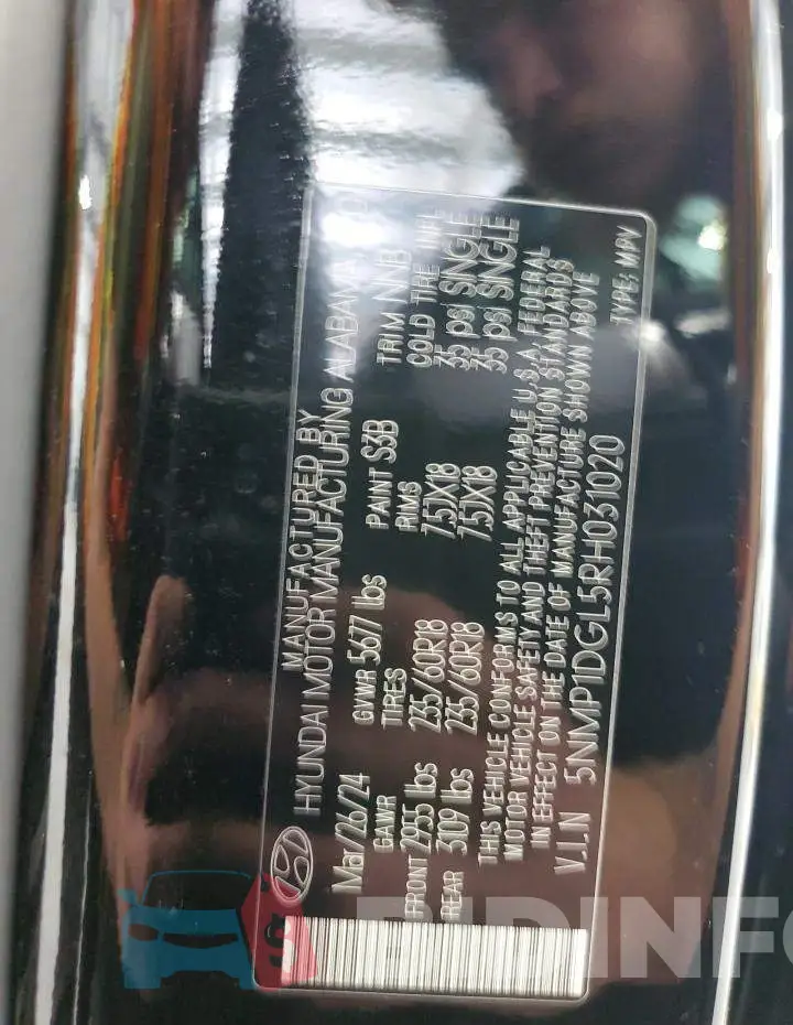 5NMP1DGL5RH031020 Photo# 13
