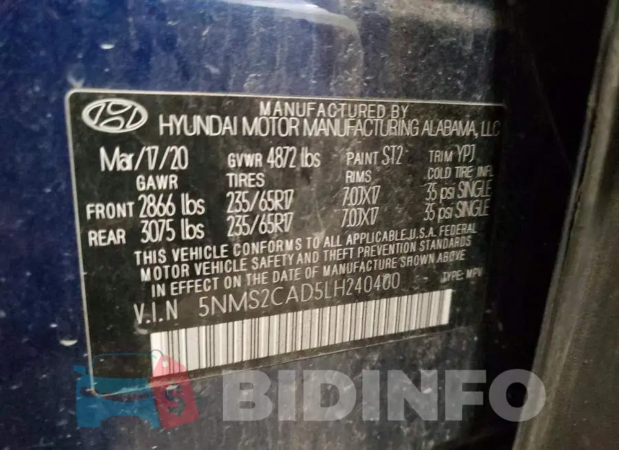 5NMS2CAD5LH240400 Photo# 13