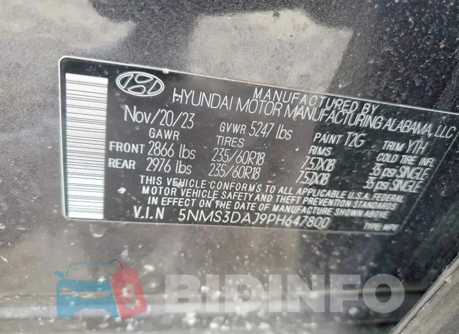 5NMS3DAJ9PH647800 Photo# 13