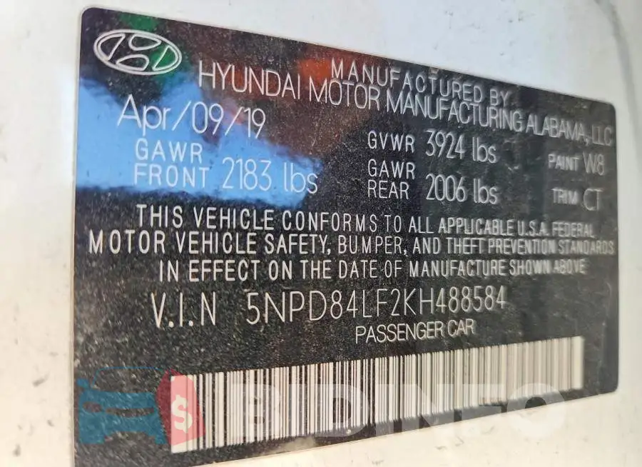 5NPD84LF2KH488584 Photo# 12