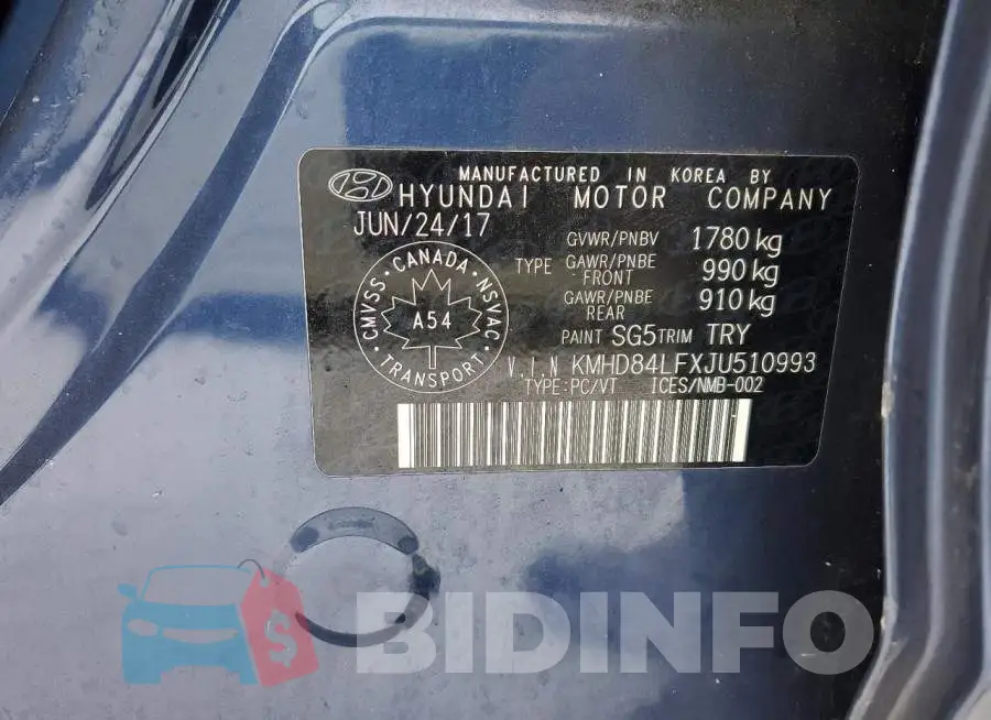 KMHD84LFXJU510993 Photo# 13