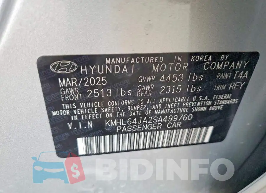 KMHL64JA2SA499760 Photo# 13