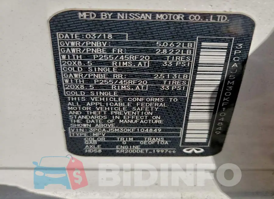 3PCAJ5M30KF104849 Photo# 13