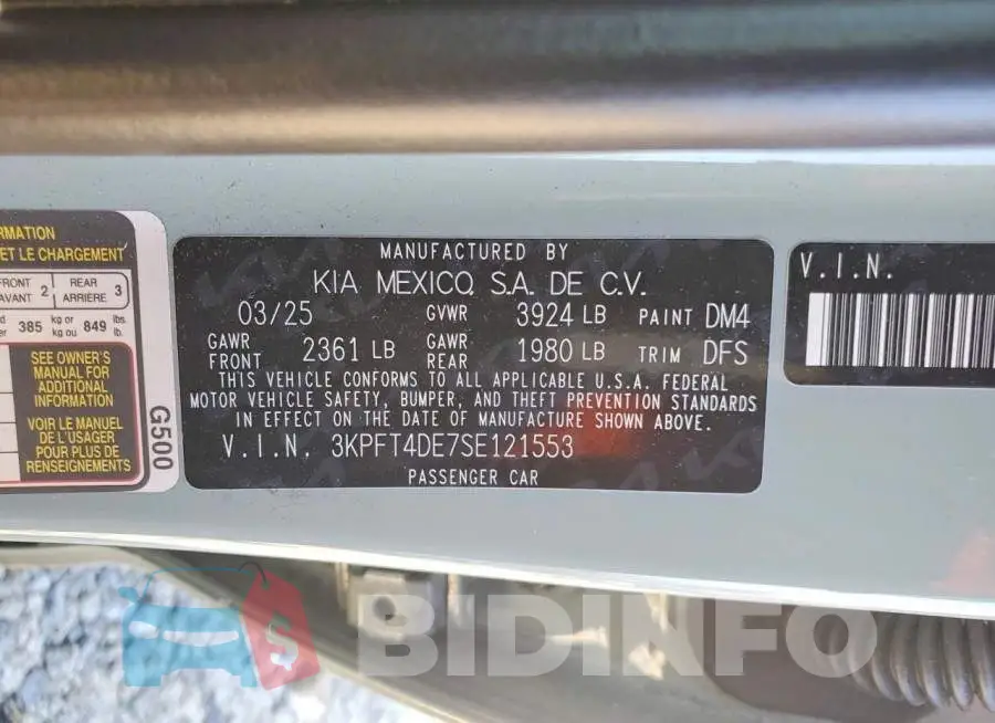 3KPFT4DE7SE121553 Photo# 9