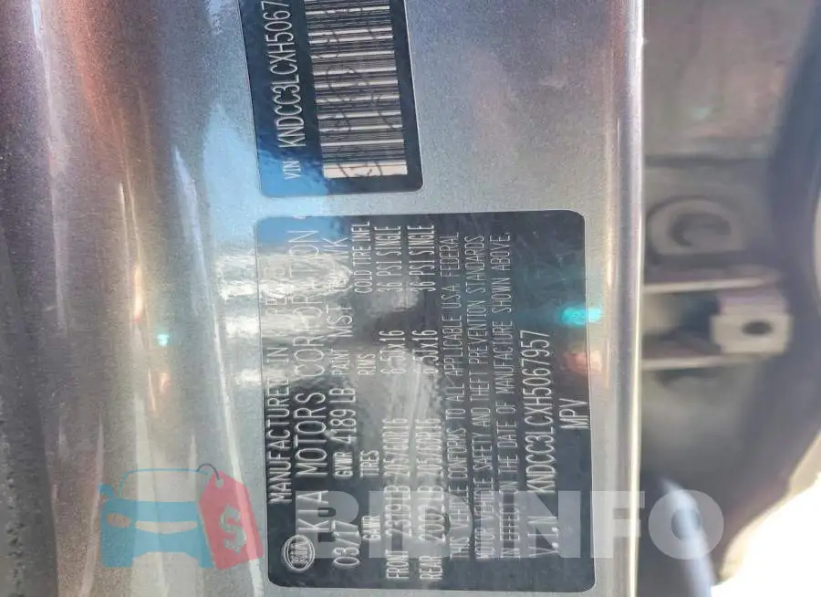 KNDCC3LCXH5067957 Photo# 12