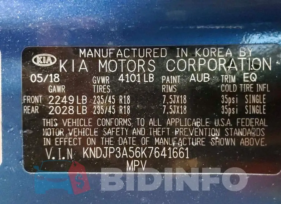 KNDJP3A56K7641661 Photo# 12