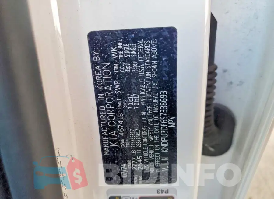 KNDPU3DF6S7338693 Photo# 13