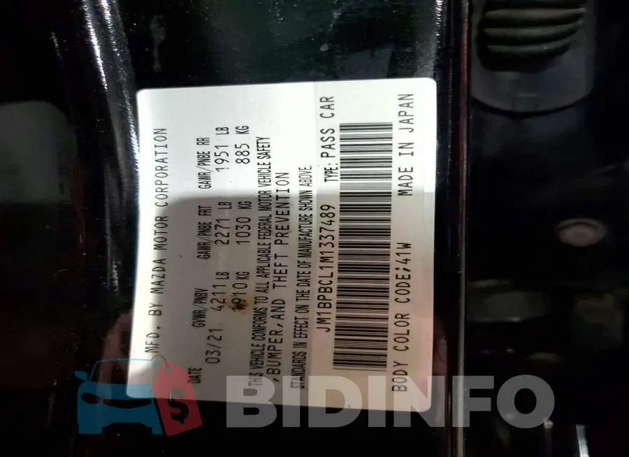 JM1BPBCL1M1337489 Photo# 12