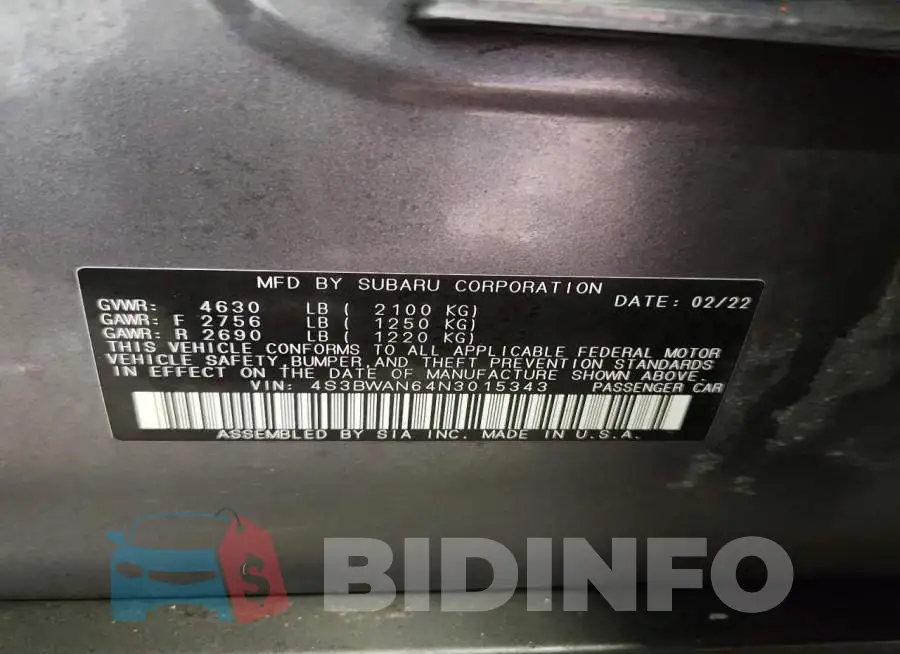 4S3BWAN64N3015343 Photo# 12
