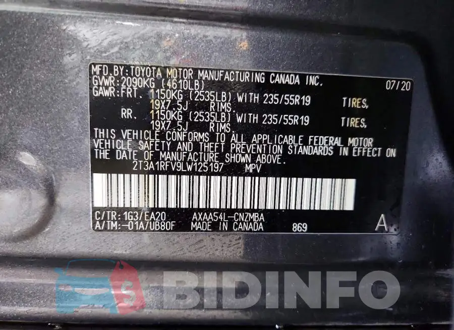 2T3A1RFV9LW125197 Photo# 12