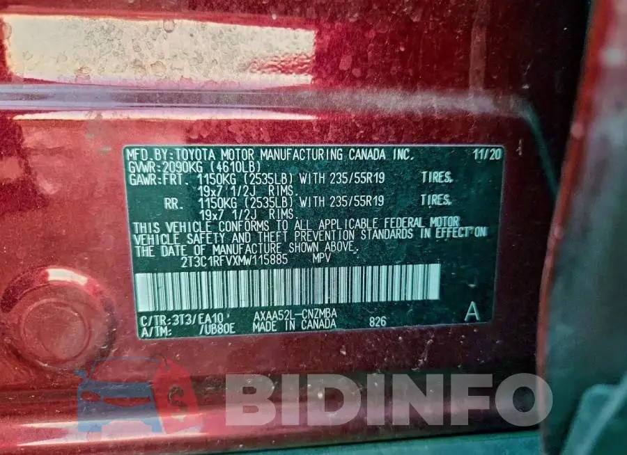 2T3C1RFVXMW115885 Photo# 14