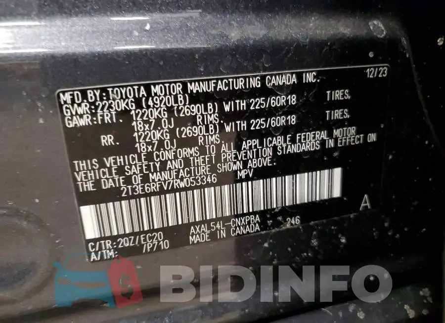 2T3E6RFV7RW053346 Photo# 13