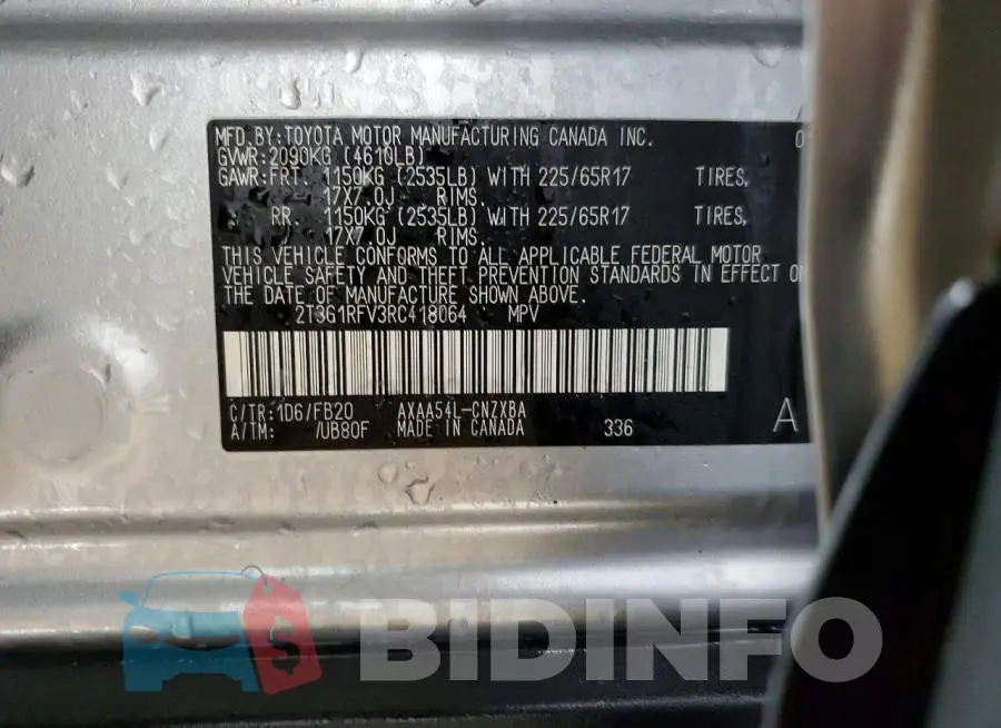 2T3G1RFV3RC418064 Photo# 12