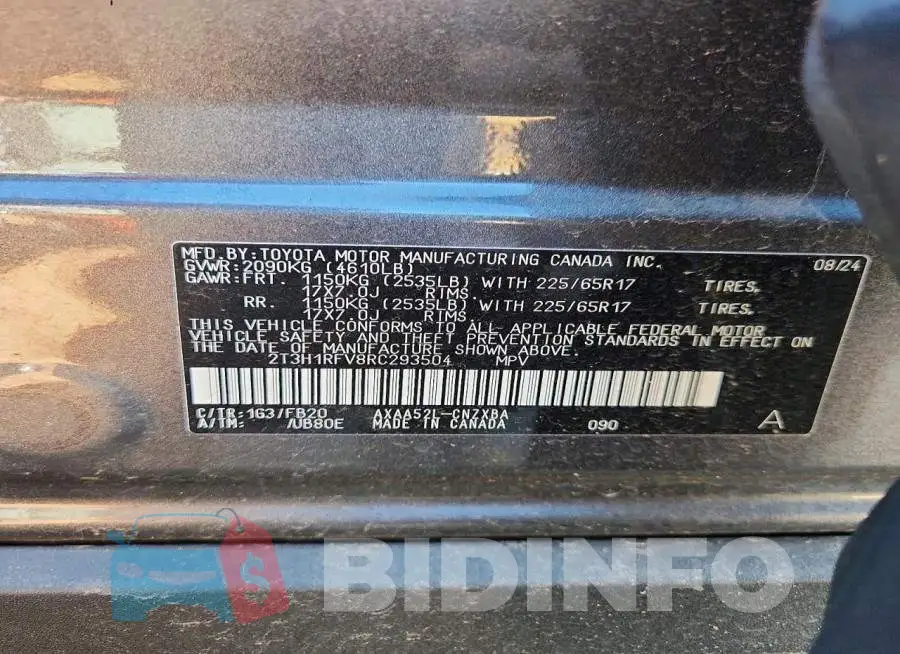 2T3H1RFV8RC293504 Photo# 13