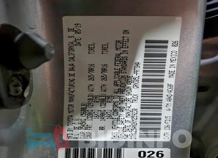 3TMCZ5AN2KM259230 Photo# 12