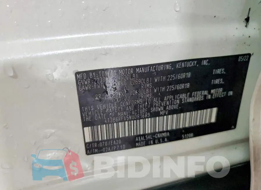 4T3B6RFV5NU081689 Photo# 12
