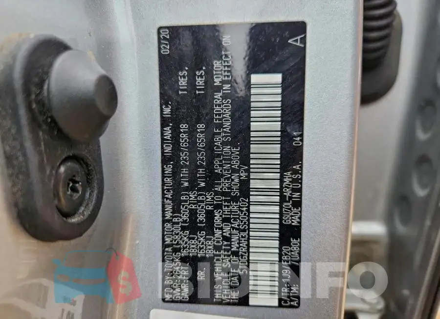 5TDGZRAH3LS505402 Photo# 14