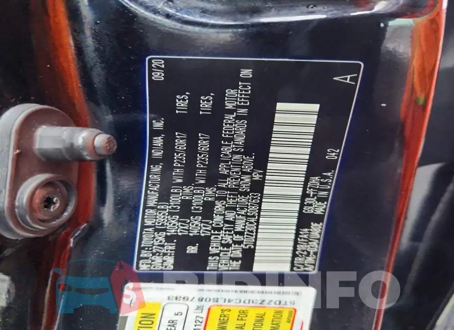 5TDZZ3DC4LS087633 Photo# 13