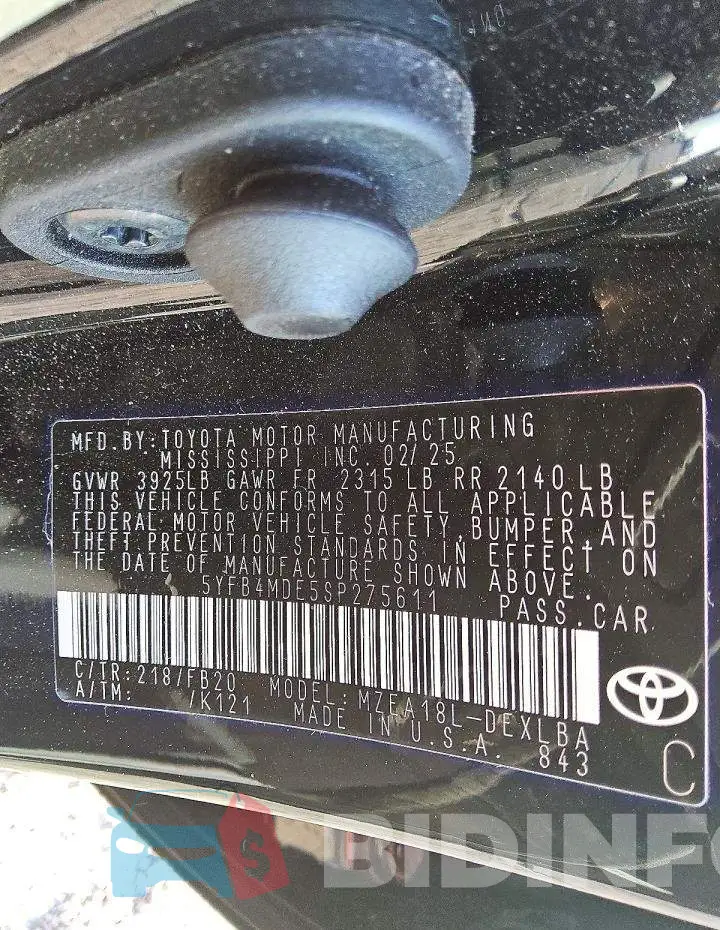5YFB4MDE5SP275611 Photo# 13