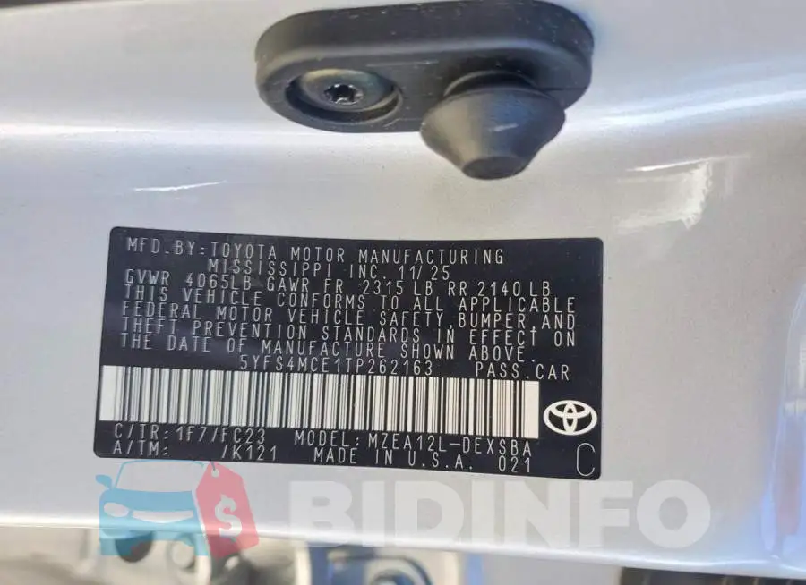 5YFS4MCE1TP262163 Photo# 12