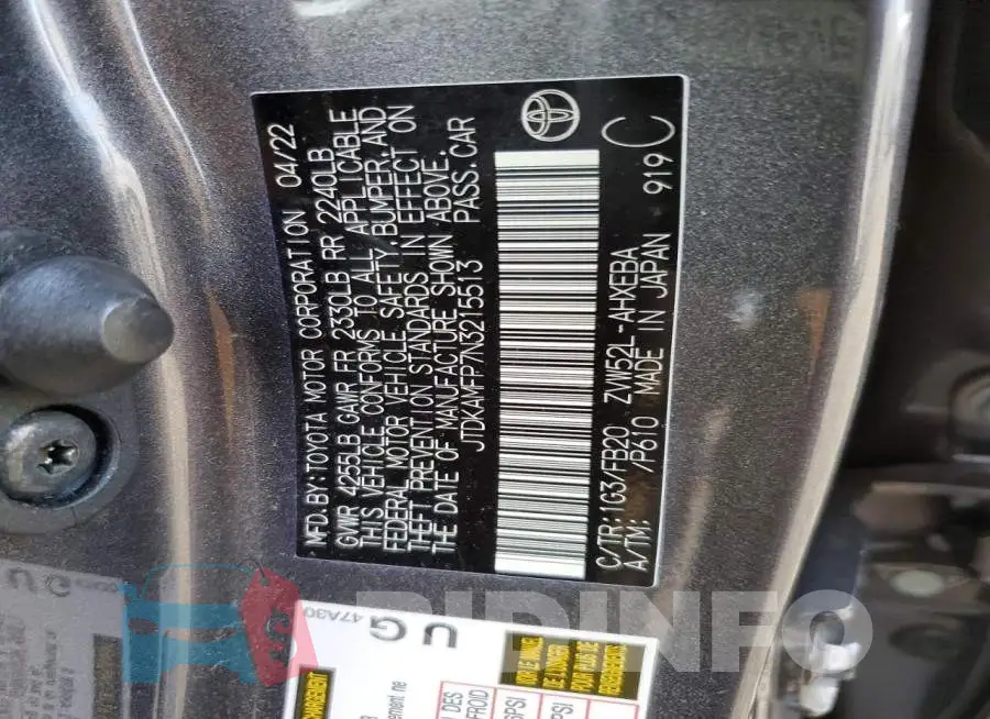 JTDKAMFP7N3215513 Photo# 13