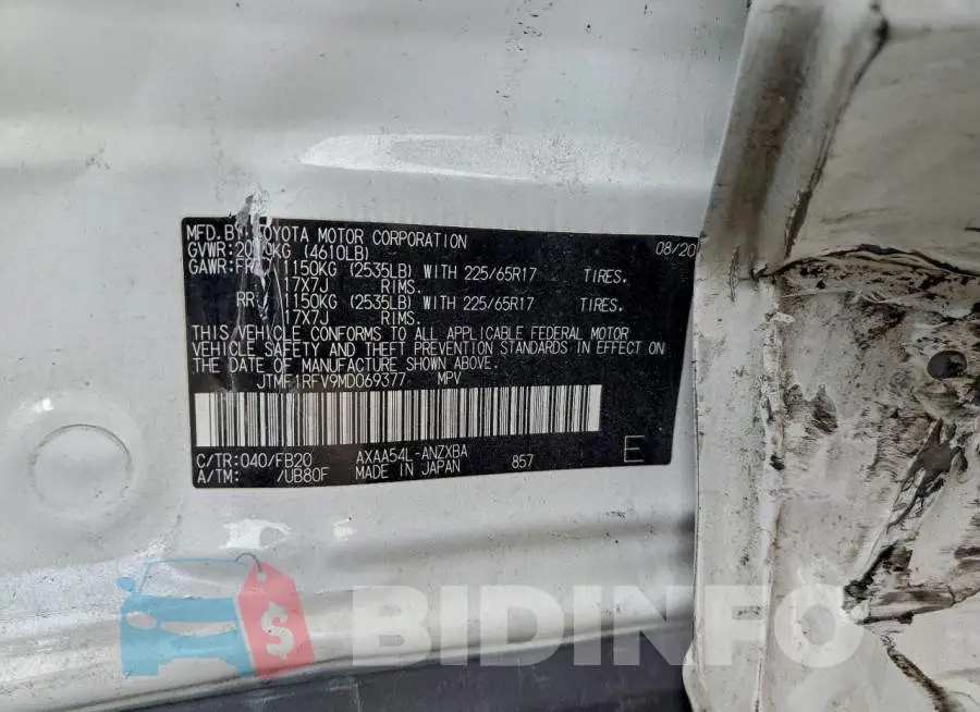 JTMF1RFV9MD069377 Photo# 13