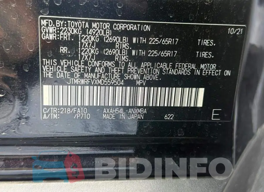 JTMRWRFVXMD559504 Photo# 10