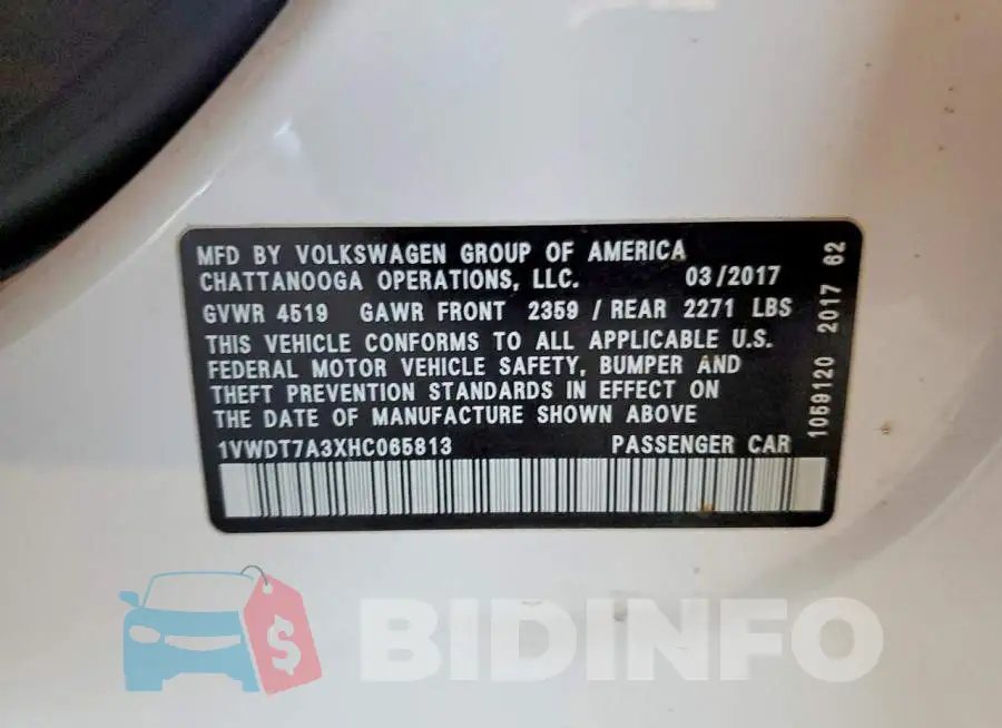 1VWDT7A3XHC065813 Photo# 12