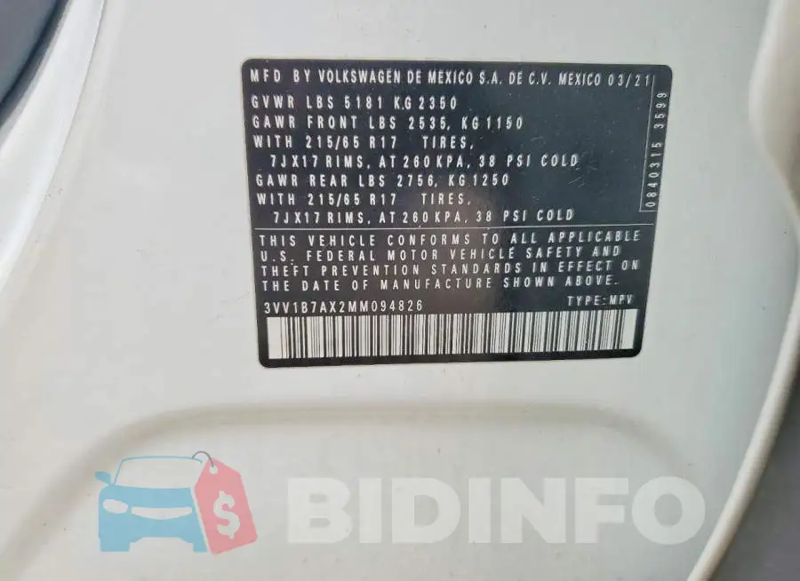 3VV1B7AX2MM094826 Photo# 14