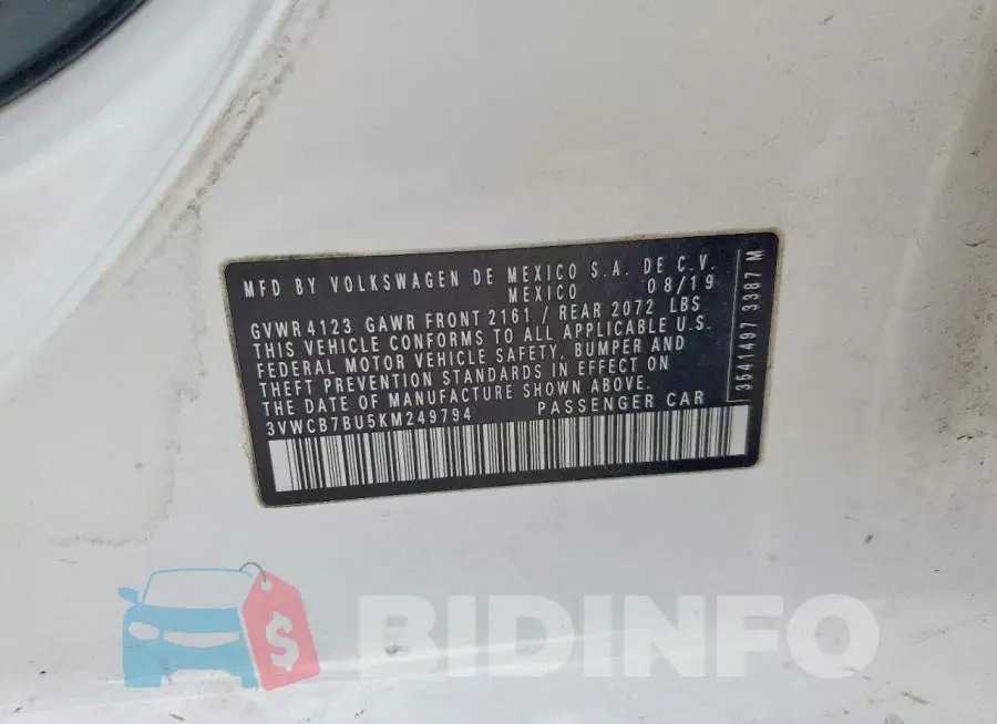 3VWCB7BU5KM249794 Photo# 12