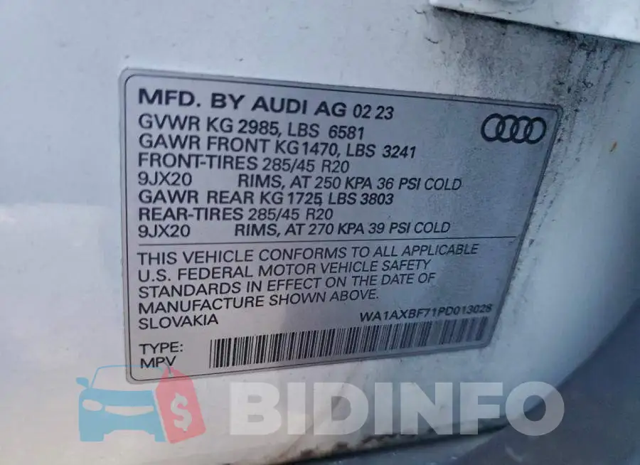 WA1AXBF71PD013028 Photo# 12