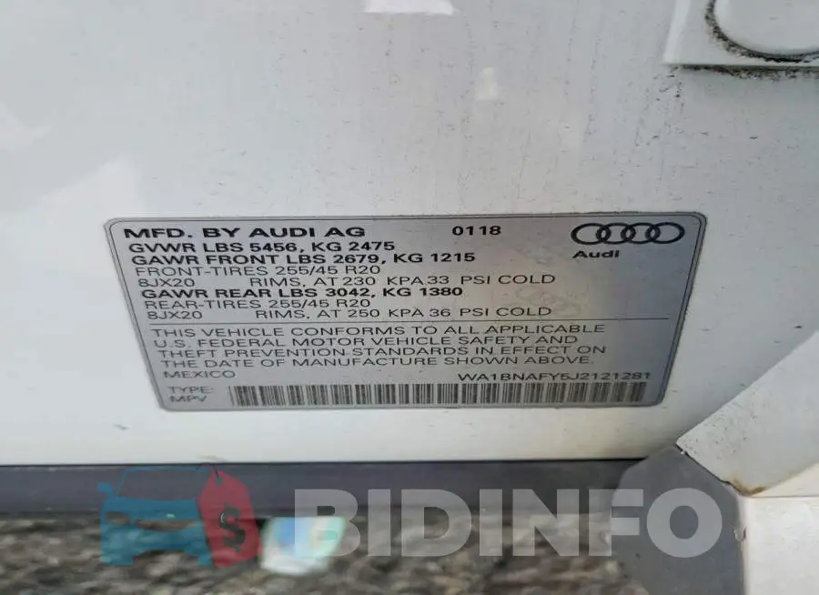WA1BNAFY5J2121281 Photo# 13