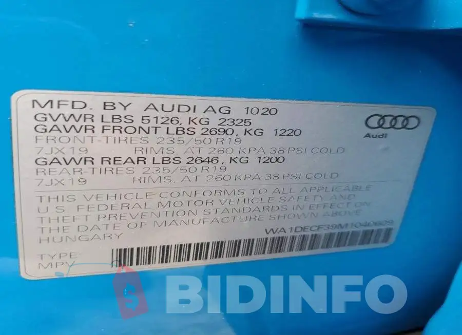 WA1DECF39M1040609 Photo# 14