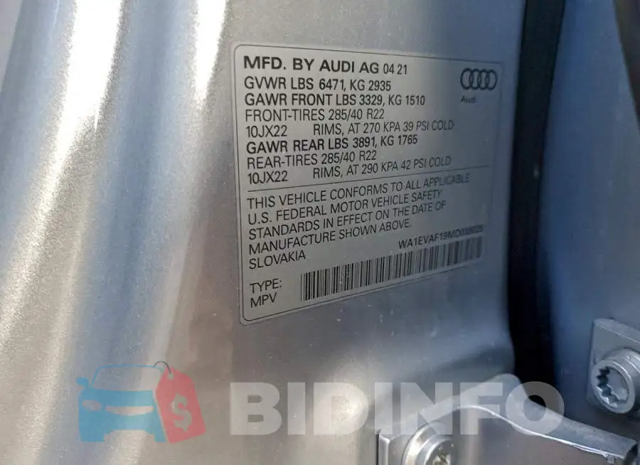 WA1EVAF19MD038025 Photo# 13
