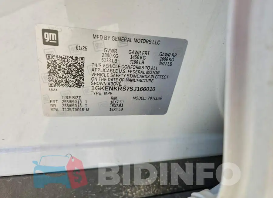 1GKENKRS7SJ166010 Photo# 13