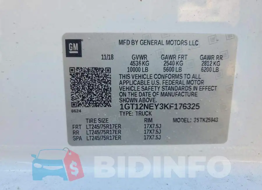 1GT12NEY3KF176325 Photo# 12