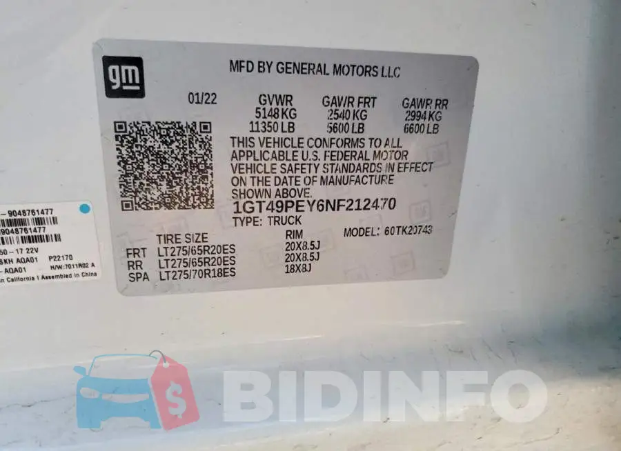 1GT49PEY6NF212470 Photo# 13