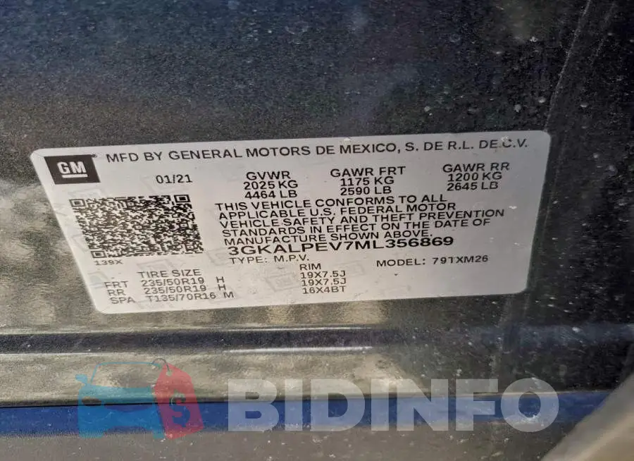 3GKALPEV7ML356869 Photo# 13