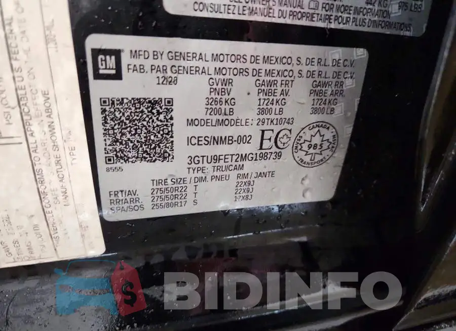 3GTU9FET2MG198739 Photo# 12