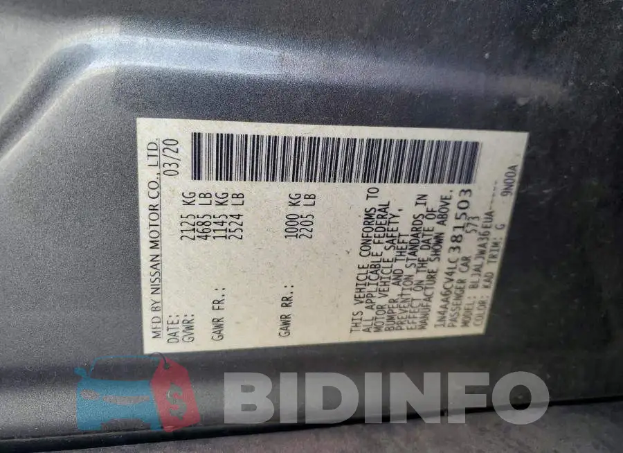1N4AA6CV4LC381503 Photo# 13