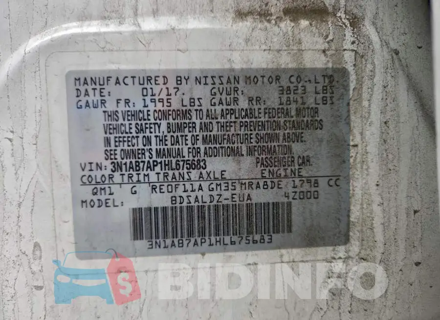 3N1AB7AP1HL675683 Photo# 12