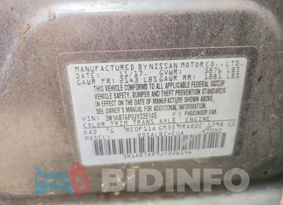 3N1AB7AP9JY226146 Photo# 12