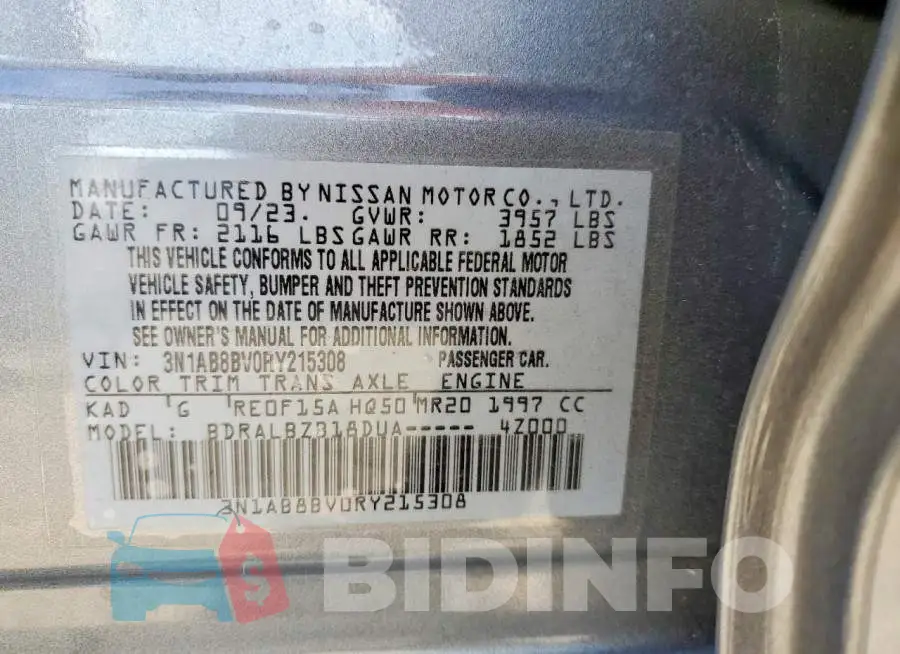 3N1AB8BV0RY215308 Photo# 12
